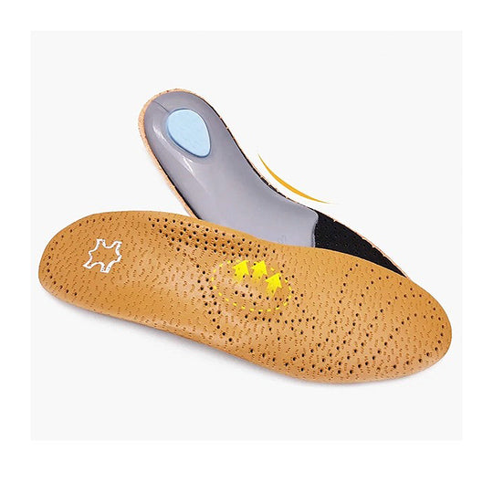 Semelle orthopédique pied plat en cuir respirant