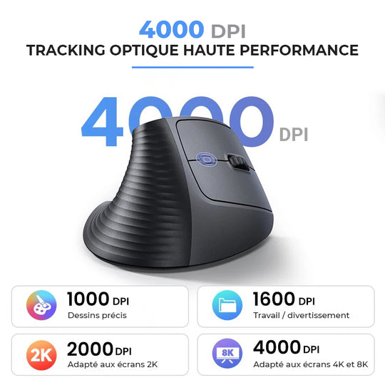 Souris orthopédique sans fil ergonomique Bluetooth