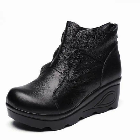 Botte orthopédique femme à talon compensé noir