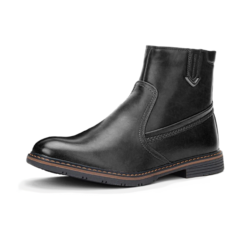 Botte orthopédique homme style vintage noir