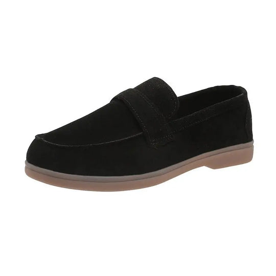 Mocassin orthopédique femme en daim doux noir