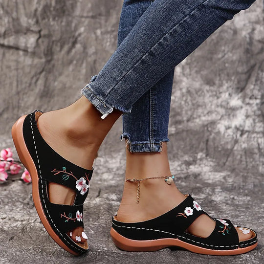 Claquette orthopédique femme design floral