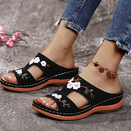 Claquette orthopédique femme design floral