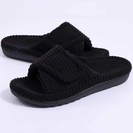 Chausson orthopédique femme côtelé à semelle souple