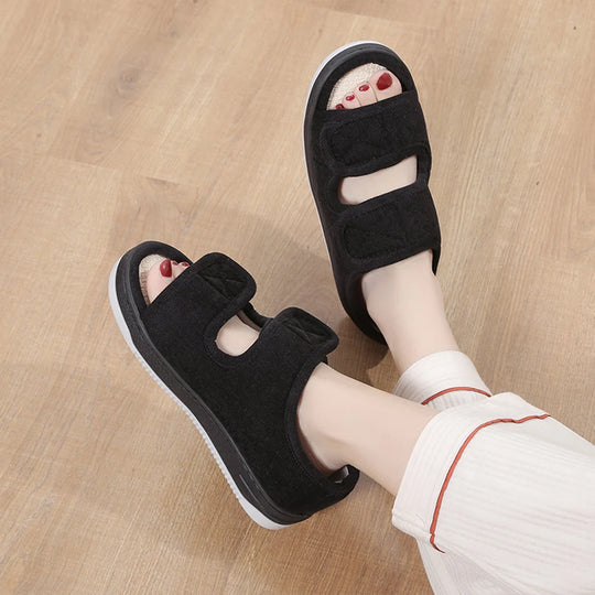 Chausson orthopédique femme ouvert à scratch