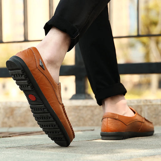Mocassin orthopédique homme cuir souple à enfiler
