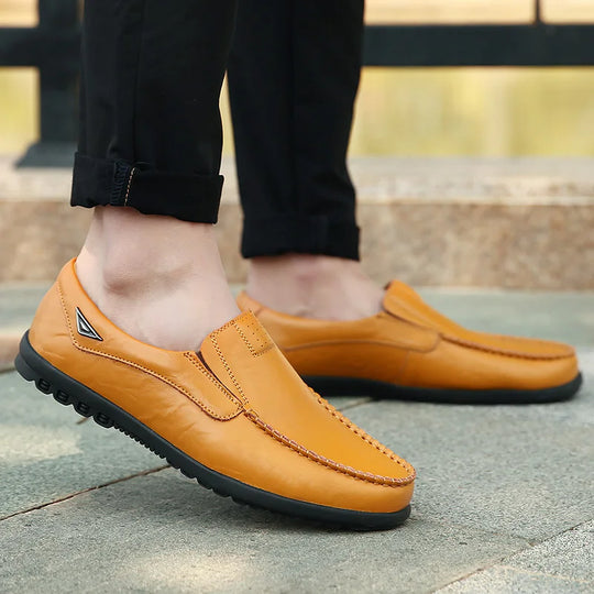 Mocassin orthopédique homme cuir souple à enfiler