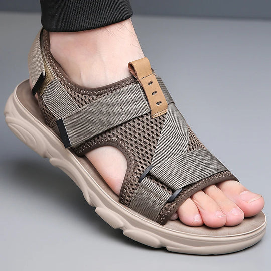 Sandale orthopédique homme à maintien croisé