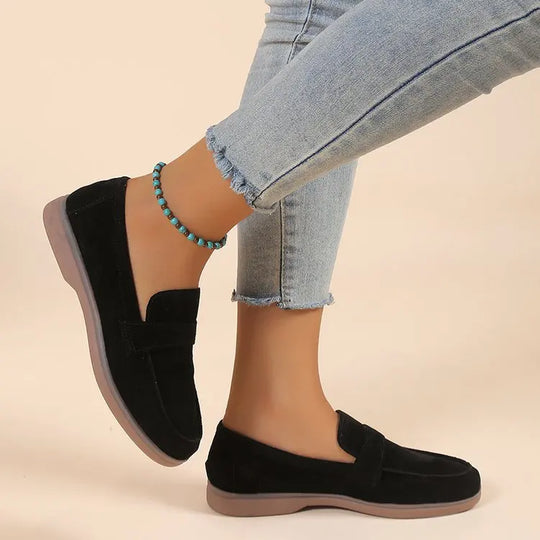 Mocassin orthopédique femme en daim doux