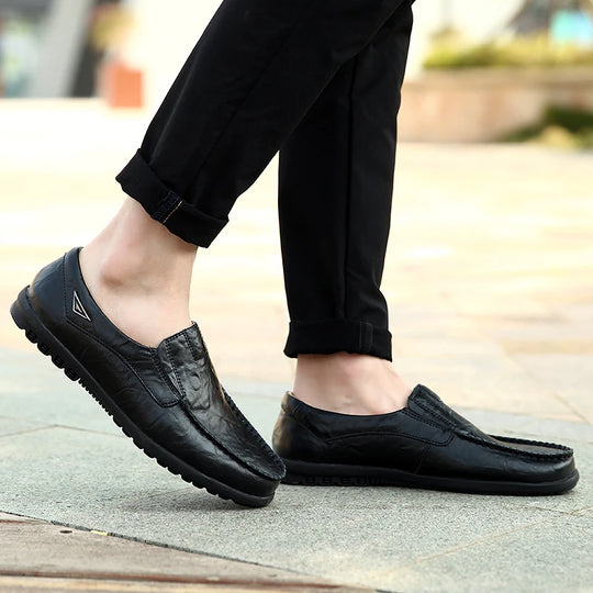Mocassin orthopédique homme cuir souple à enfiler