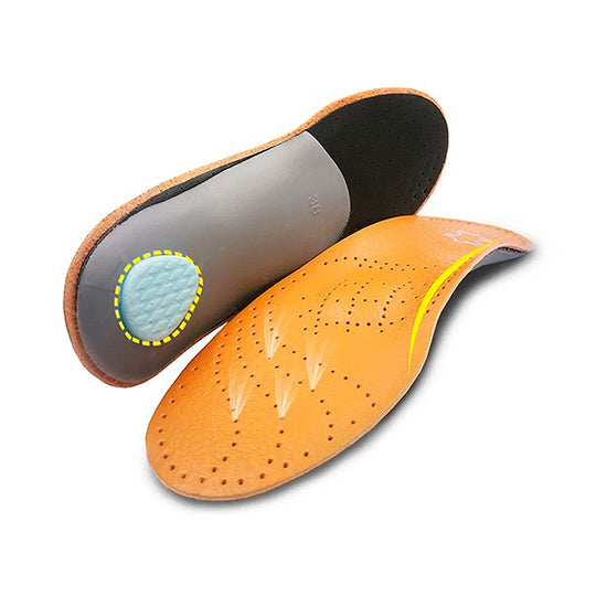 Semelle orthopédique pied plat en cuir respirant confort