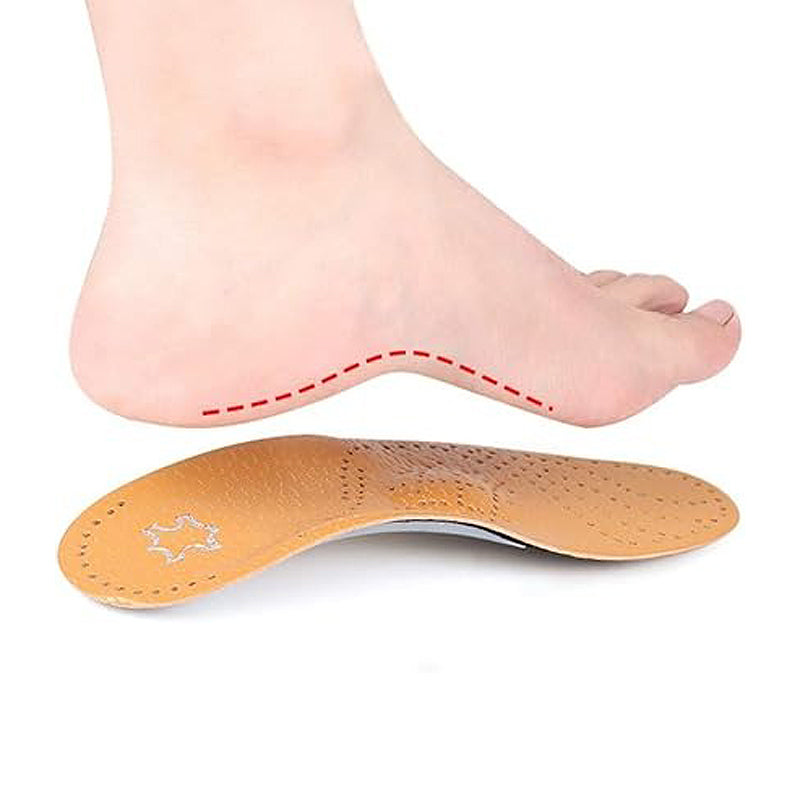Semelle orthopédique pied plat en cuir respirant soutien