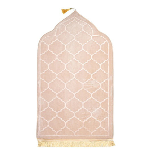 Tapis de prières orthopédique de voyage antidérapant et pliable beige