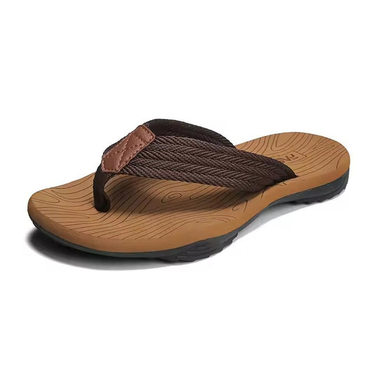 Tong orthopédique homme amorti renforcé marron