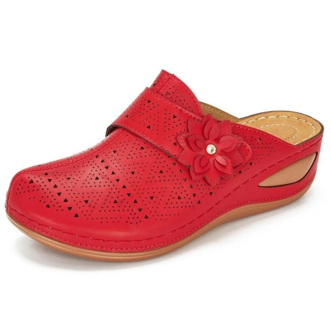 Sabot orthopédique femme fleur à petit talon