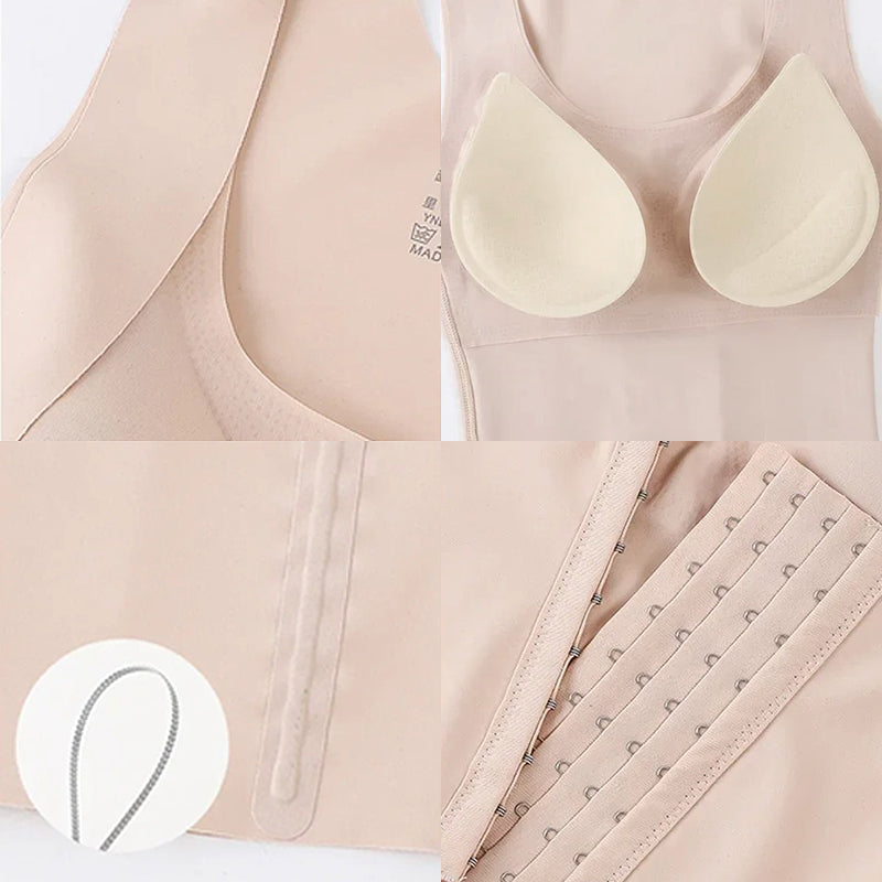 Corset orthopédique lombaire gainant 3-en-1 avec fermeture à crochets