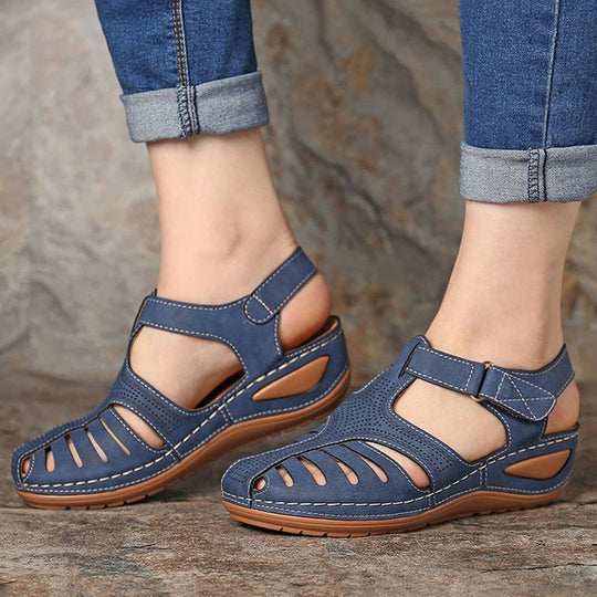 Sandale orthopédique femme confort à talon compensé