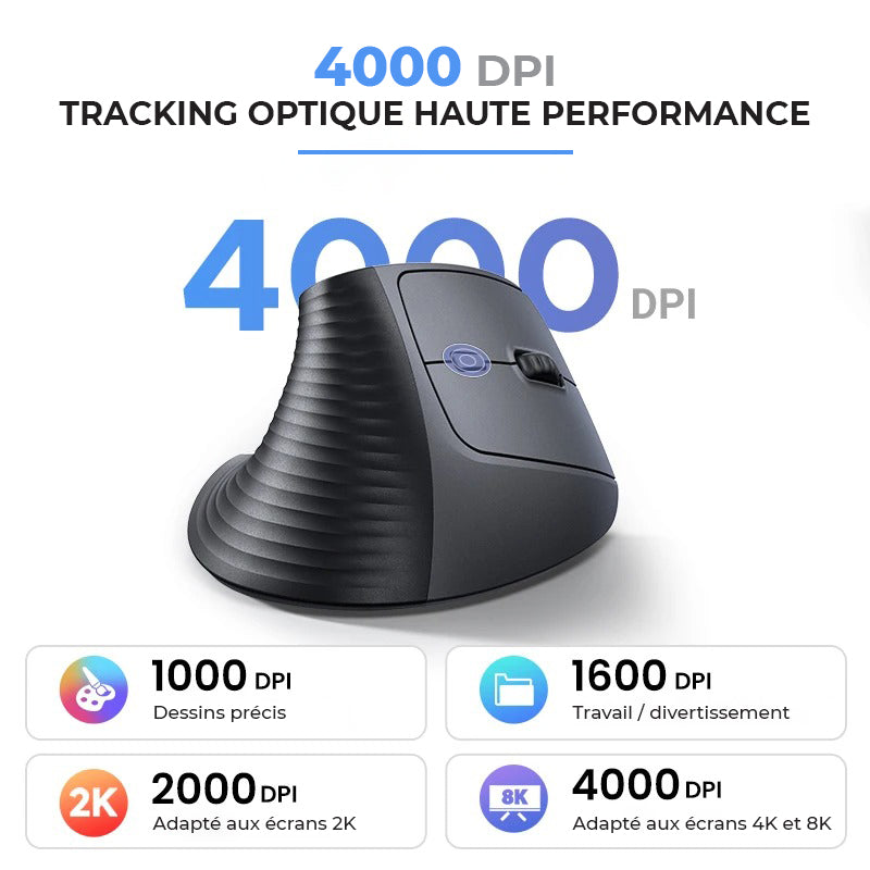 Souris orthopédique sans fil ergonomique Bluetooth