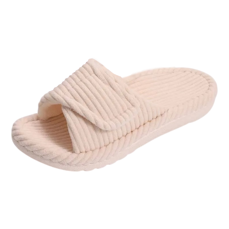 Chausson orthopédique femme côtelé à semelle souple