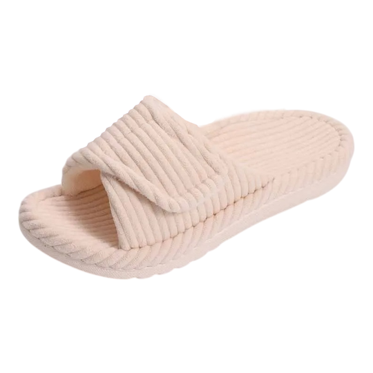 Chausson orthopédique femme côtelé à semelle souple
