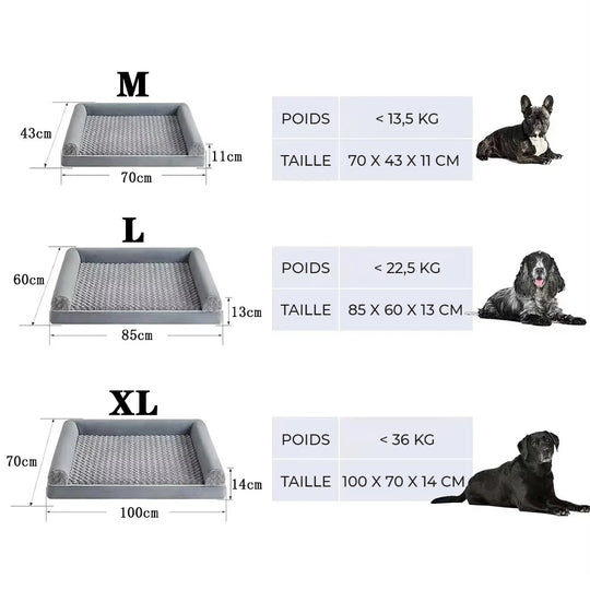 Tapis orthopédique chien luxe à mémoire de forme