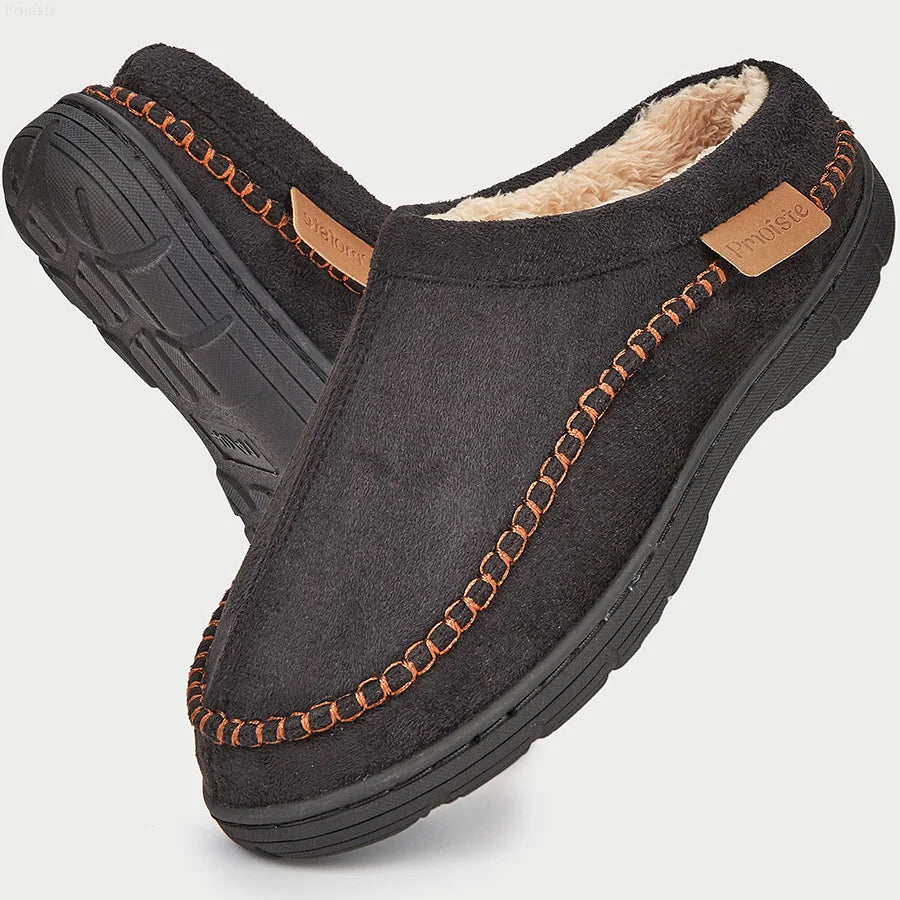 Chausson orthopédique homme effet suédine doublé chaud