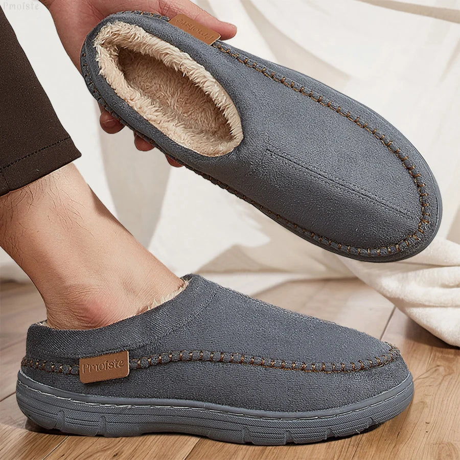 Chausson orthopédique homme effet suédine doublé chaud
