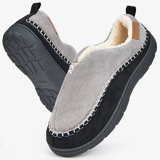 Chausson orthopédique homme bicolore à revers fourré