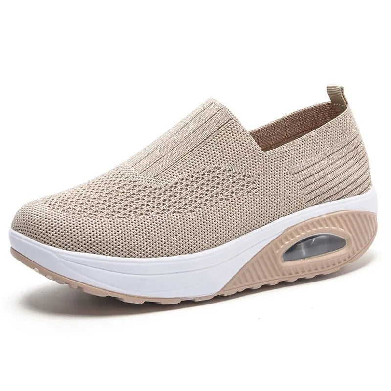 Basket orthopédie femme confort à coussin d’air beige
