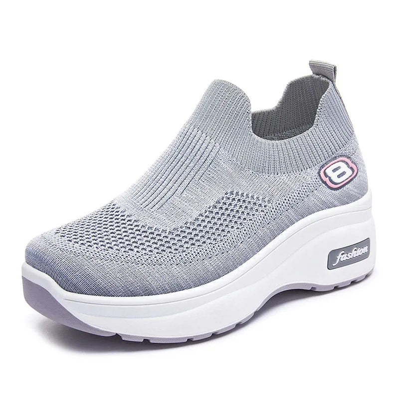 Basket orthopédie femme moderne slip-on gris