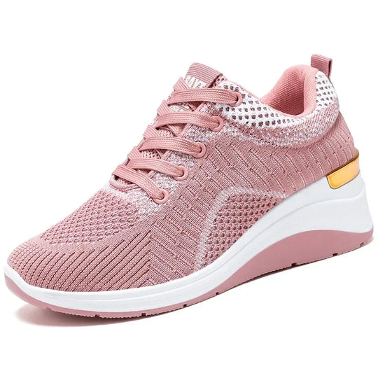 Basket orthopédie femme respirante à lacets rose