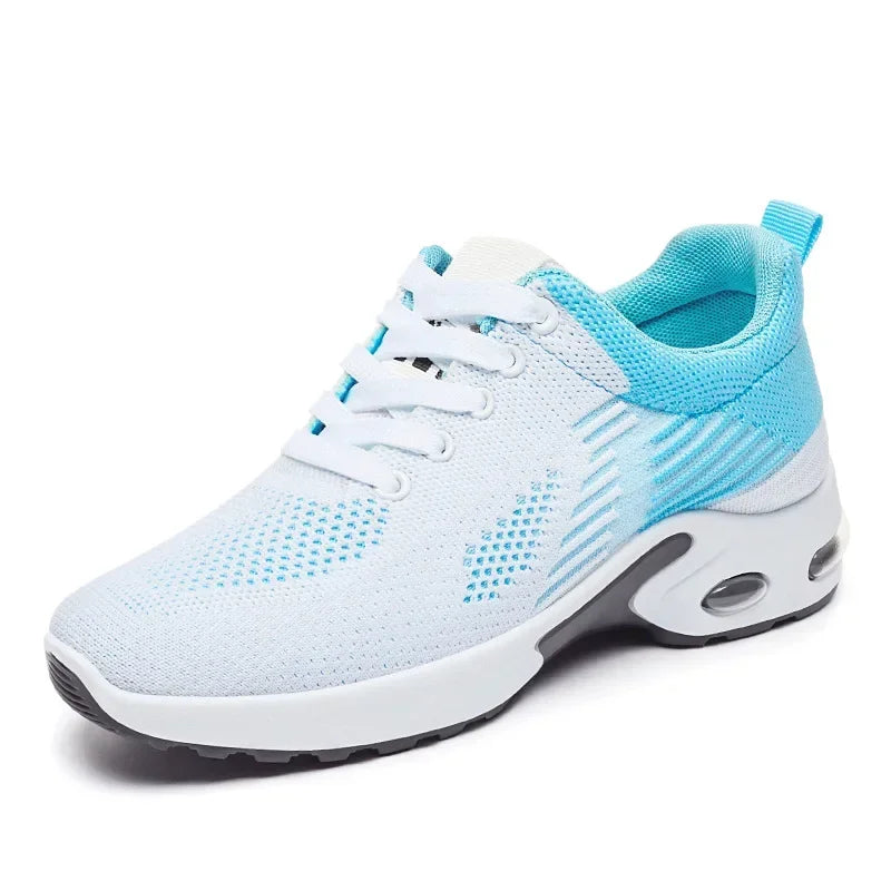 Basket orthopédique femme à coussin d’air sportif bleu