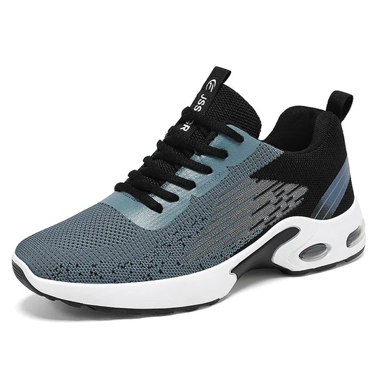 Basket orthopédique homme à semelle renforcée noir et bleu