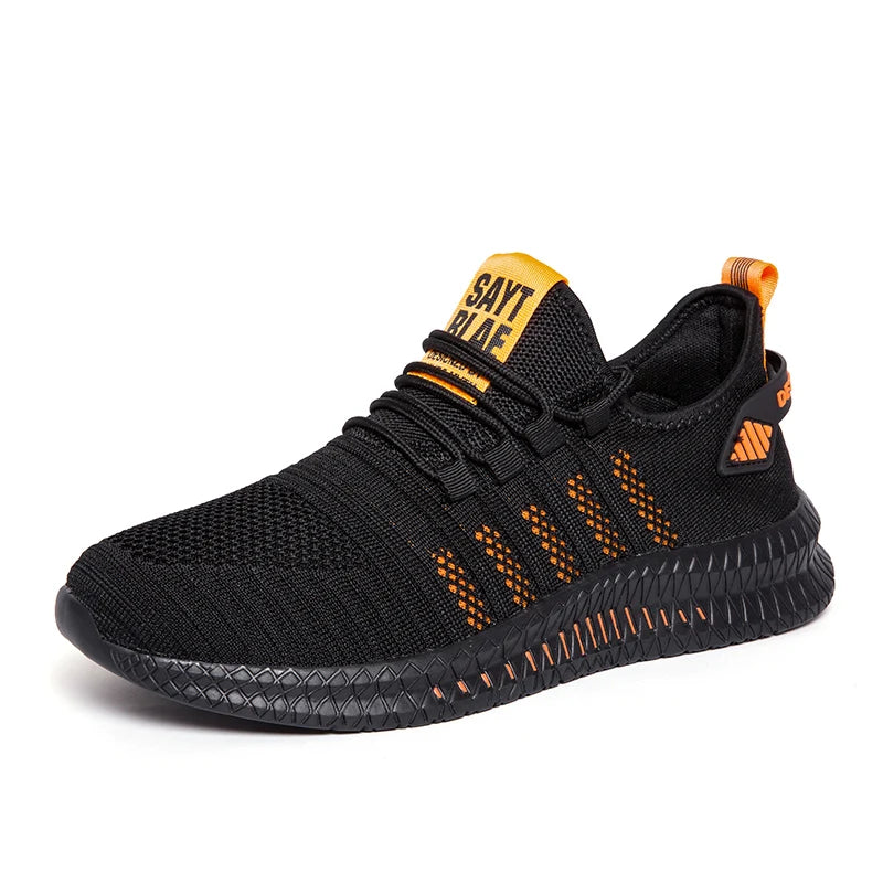 Basket orthopédique homme ultra souple orange et noir
