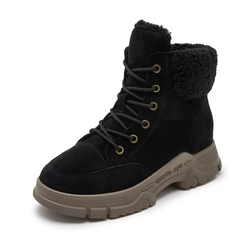 Botte orthopédique femme à doublure chaude noir