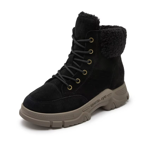 Botte orthopédique femme à doublure chaude noir