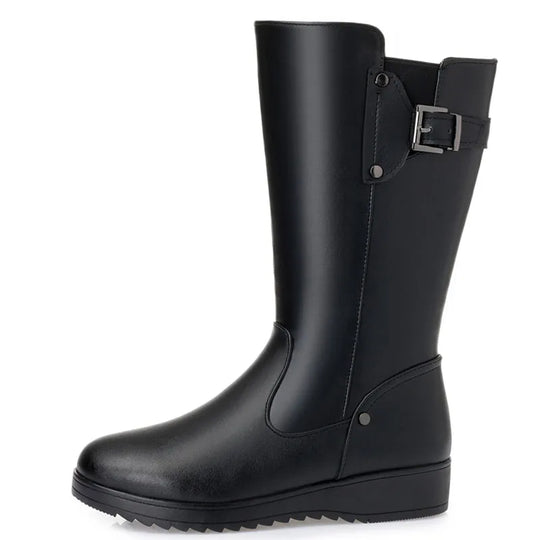 Botte orthopédique femme imperméable haute noire