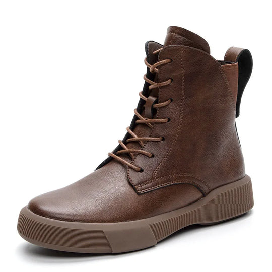 Botte orthopédique femme à lacets pratiques marron