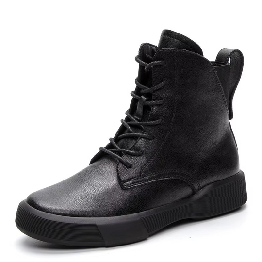 Botte orthopédique femme à lacets pratiques noir