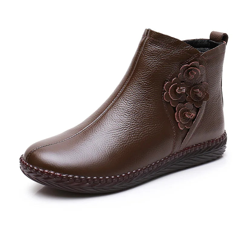 Botte orthopédique femme look urbain marron