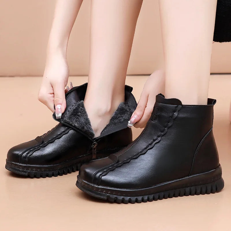 Botte orthopédique femme semelle amortissante noir