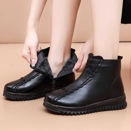 Botte orthopédique femme semelle amortissante noir