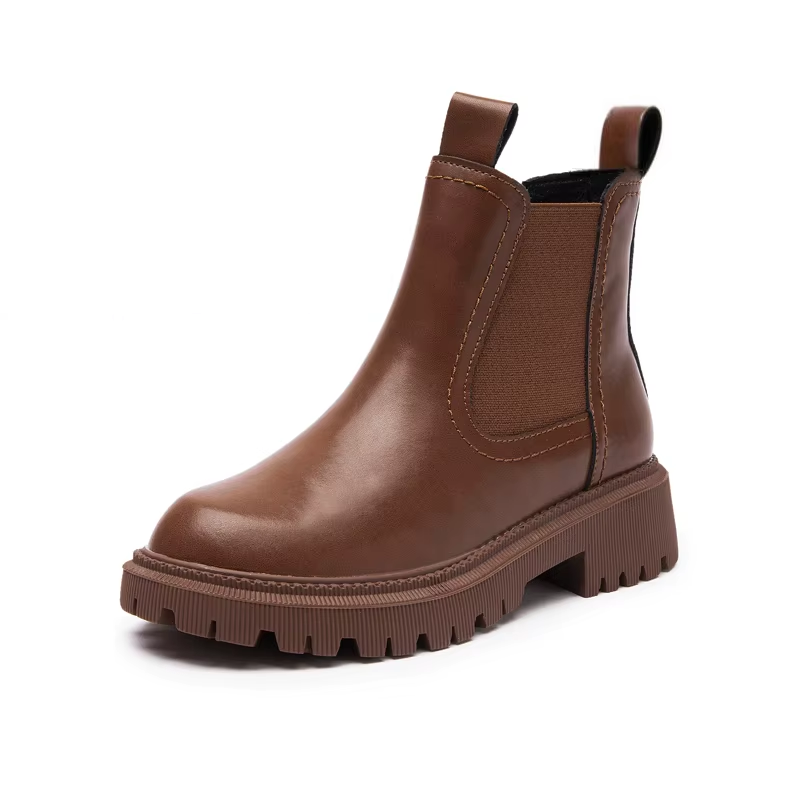Botte orthopédique femme semelle crantée marron