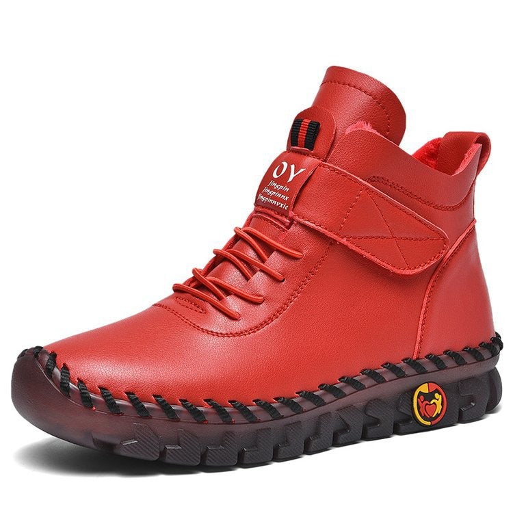 Botte orthopédique femme à semelle renforcée rouge
