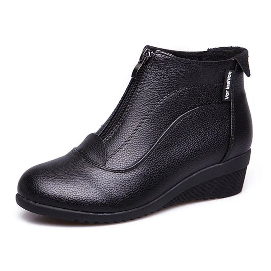 Botte orthopédique femme zippée confort noir