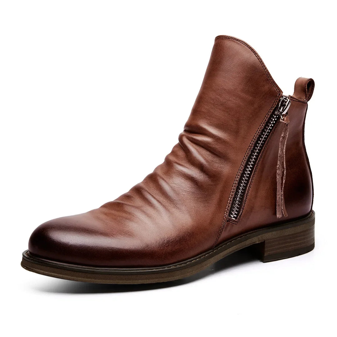  Botte orthopédique homme à fermeture éclair pratique marron
