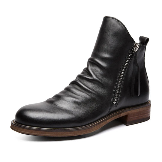 Botte orthopédique homme à fermeture éclair pratique noir