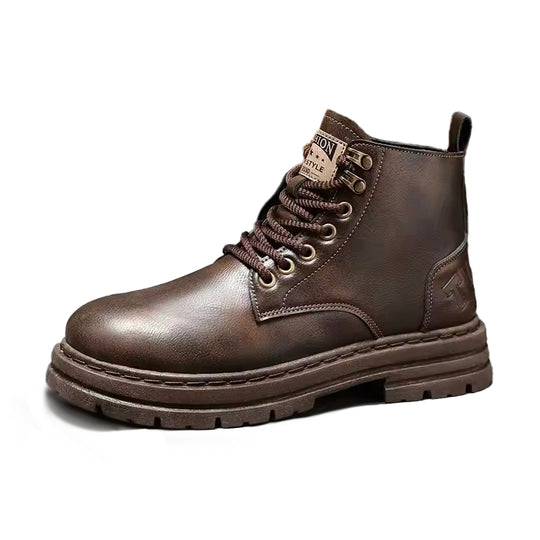 Botte orthopédique homme imperméable et résistante marron