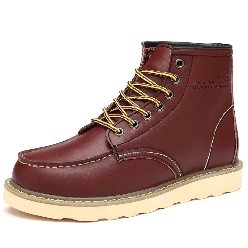 Botte orthopédique homme marche tout-terrain rouge