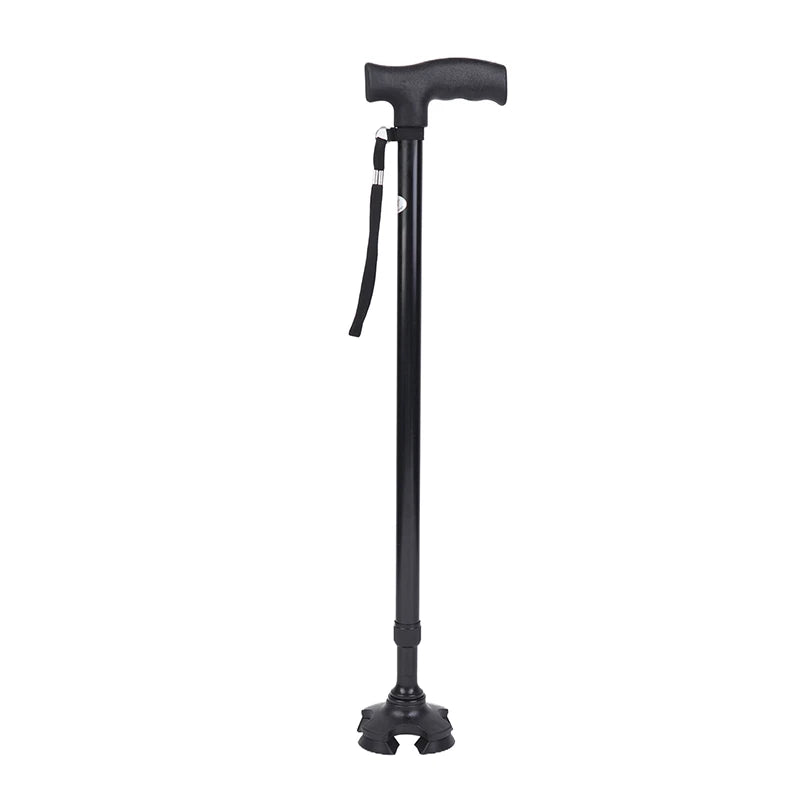 Canne orthopédique multifonction antidérapante avec base stable noir